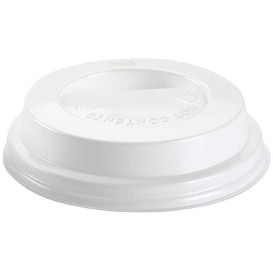 Plastic Lid with Hole PS White Ø8,0cm (100 Units)