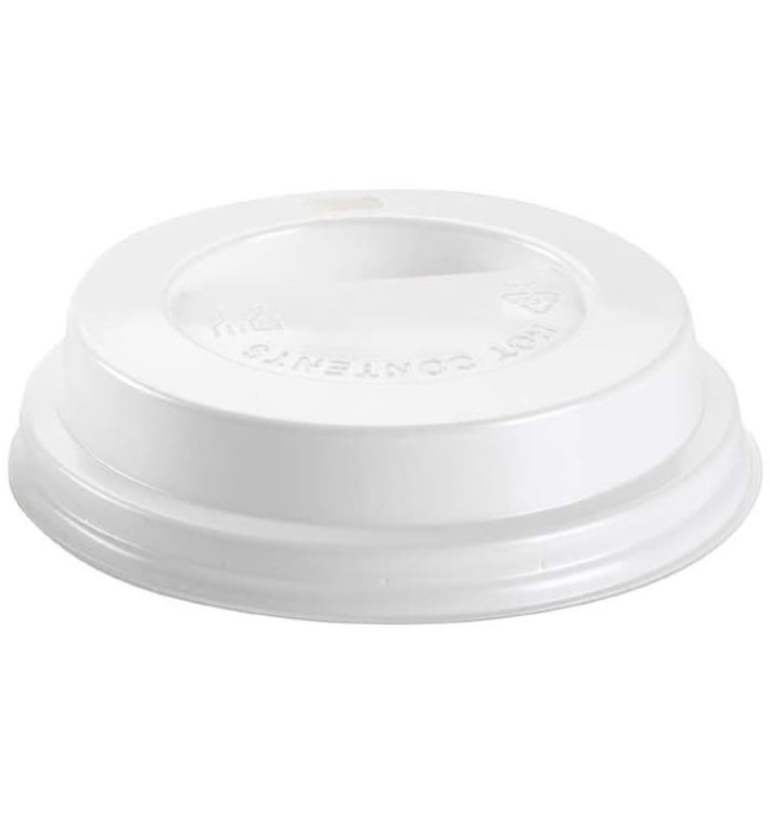 Plastic Lid with Hole PS White Ø8,0cm (1000 Units) Plastic Lid with Hole PS White Ø8,0cm (1000 Units)