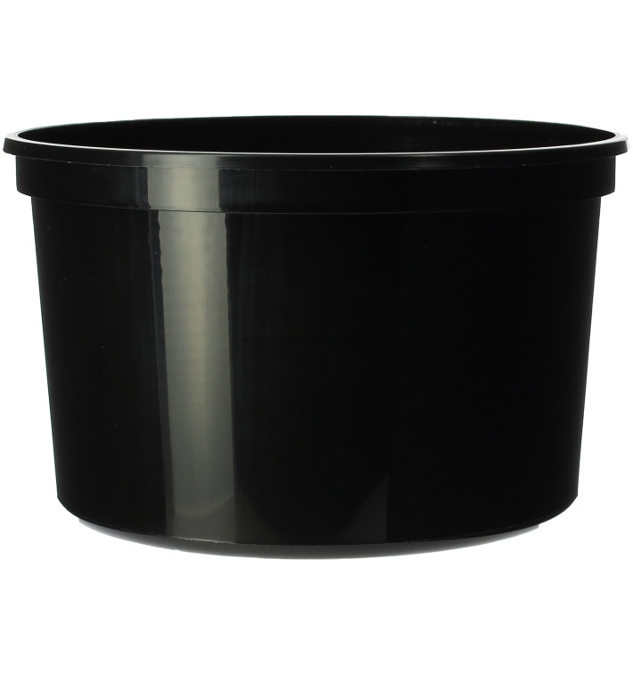 Plastic Deli Container Black PP 500ml Ø11,5cm (500 Units) Plastic Deli Container Black PP 500ml Ø11,5cm (500 Units)