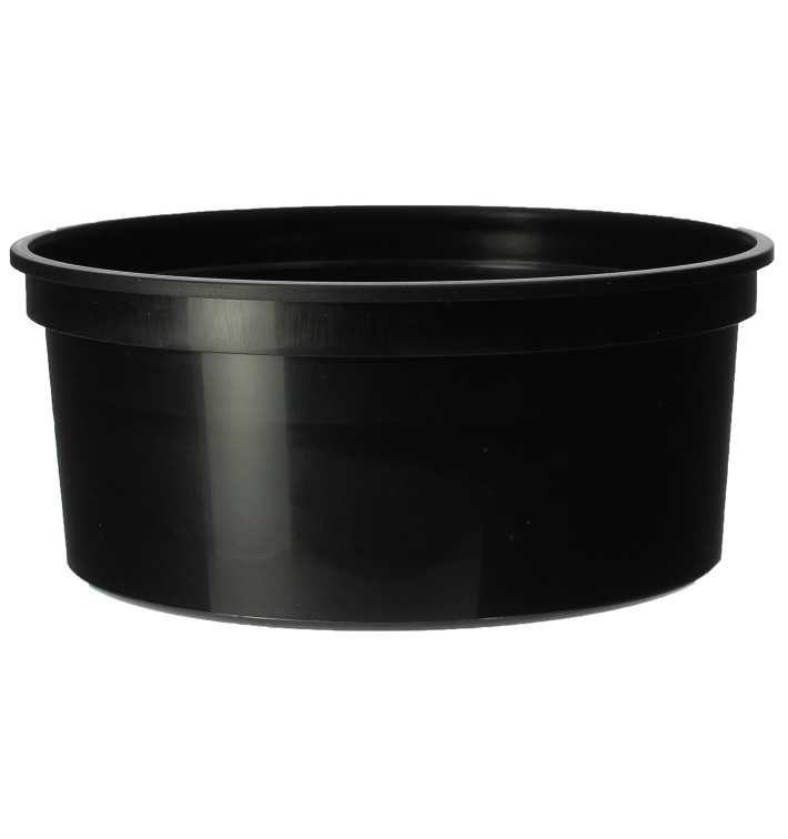 Plastic Deli Container Black PP 350ml Ø11,5cm (500 Units) Plastic Deli Container Black PP 350ml Ø11,5cm (500 Units)
