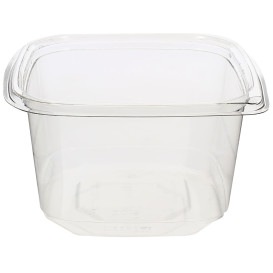 8 oz (250ml) Clear Plastic Square Tamper Evident Container