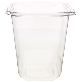 Plastic Deli Container PET Tamper-Evident Dome Lid Flat 475ml (100 Units)