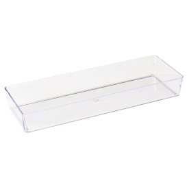 Plastic Tray PS Rectangular shape Clear 4,6x13cm (50 Units) 