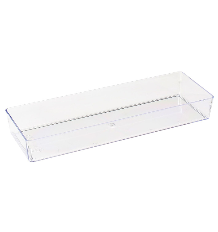 Plastic Tray PS Rectangular shape Clear 4,6x13cm (50 Units) Plastic Tray PS Rectangular shape Clear 4,6x13cm (50 Units)