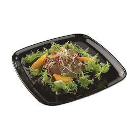 Plastic Tray Square Shape Hard Black 30x30cm (25 Uds)