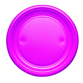 Plastic Plate PS Flat Fuchsia Ø17 cm (1100 Units)