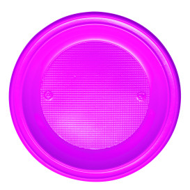 Plastic Plate PS Deep Fuchsia Ø22 cm (30 Units) 