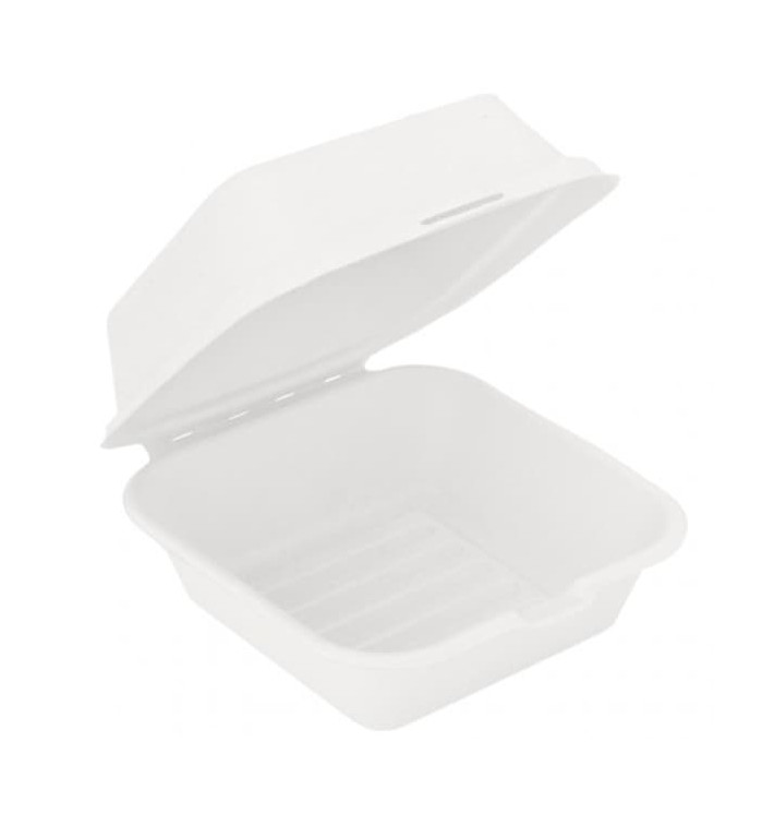 Sugarcane Burger Box White 152x152x84mm (600 Units) Sugarcane Burger Box White 152x152x84mm (600 Units)