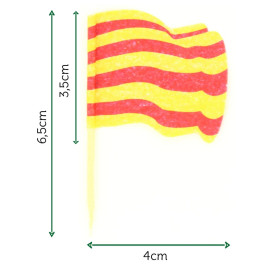 Catalonia Flag Food Pick 6,5cm (14400 Units)