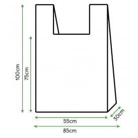 Plastic T-Shirt Bag White 85x100cm (500 Units)