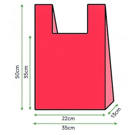 Plastic T-Shirt Bag Red 35x50cm (200 Units) 
