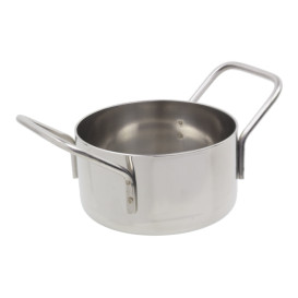 Serving Mini Cooking Pot Bowl Steel Ø8x4,5cm (6 Units)