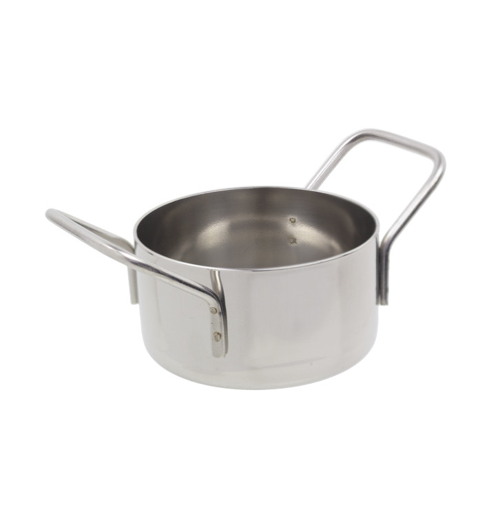 Serving Mini Cooking Pot Bowl Steel Ø8x4,5cm (1 Unit) Serving Mini Cooking Pot Bowl Steel Ø8x4,5cm (1 Unit)