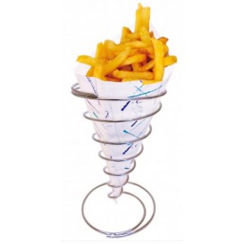 Serving Basket Containers Steel Ø13x23cm (6 Units)