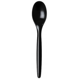 Plastic Spoon PS "Luxury" Black 17,5 cm (100 Units) 