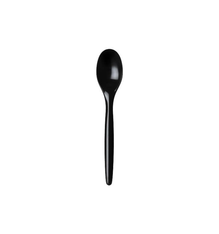 Plastic Spoon PS "Luxury" Black 17,5 cm (100 Units) 