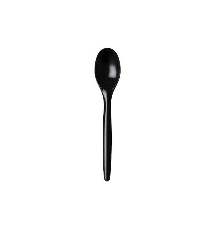 Plastic Spoon PS "Luxury" Black 17,5 cm (100 Units) Plastic Spoon PS "Luxury" Black 17,5 cm (100 Units)