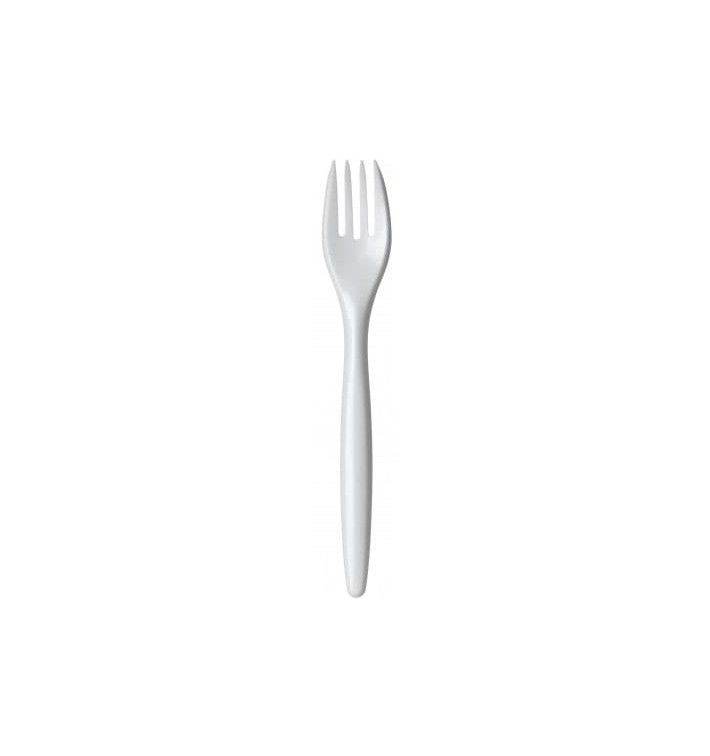 Plastic Fork PS "Luxury" White 17,5 cm (2000 Units)