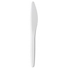 Plastic Knife PS "Luxury" White 17,5 cm (2000 Units)