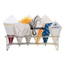 Serving Basket Containers 6 Cones Steel 45x14x10,8cm (16 Units)
