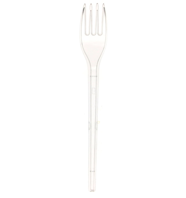 Plastic Fork PS Clear 17cm (100 Units)  