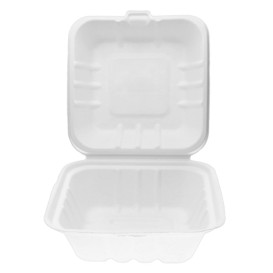 Sugarcane Burger Box White 15x15x8cm (50 Units)  