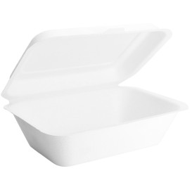 Sugarcane Hinged Container "Menu Box" White 180x125x70cm (600Units)