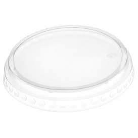 Plastic Lid PET Crystal Flat Ø9,5cm (112 Units)