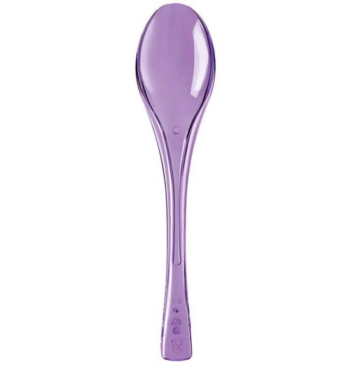 Plastic Spoon PS "Fly" Lilac Clear 14,5cm (50 Units) 