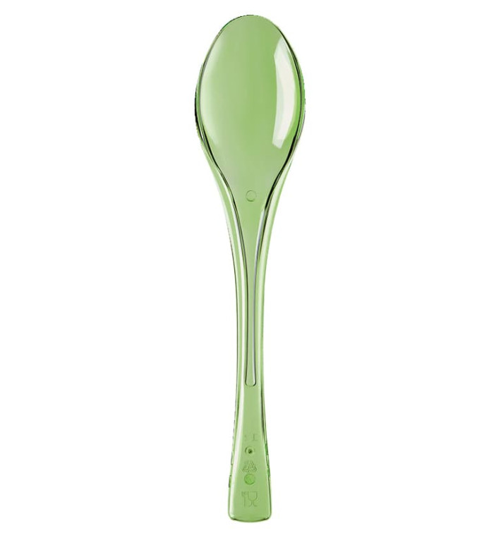 Plastic Spoon PS "Fly" Lime Green Clear 14,5cm (50 Units) Plastic Spoon PS "Fly" Lime Green Clear 14,5cm (50 Units)