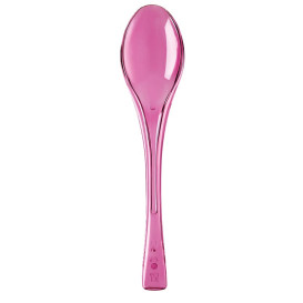 Plastic Spoon PS "Fly" Fuchsia Clear 14,5cm (50 Units) 