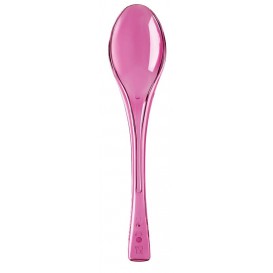 Plastic Spoon PS "Fly" Fuchsia Clear 14,5cm (3000 Units)