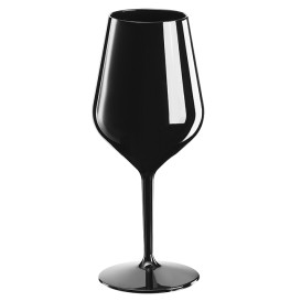 Reusable Plastic Glass Wine "Tritan" Black 470ml (1 Unit) 