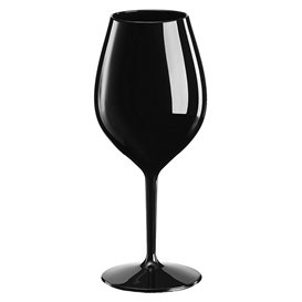 Reusable Plastic Glass Wine "Tritan" Black 510ml (6 Units)