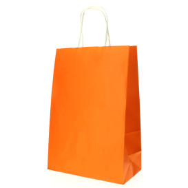 Paper Bag with Handles Orange 80g 20+10x29cm (25 Units) 