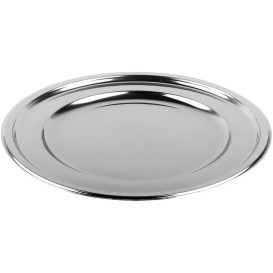 Plastic Charger Plate Round Shape Silver 30 cm (5 Units) 