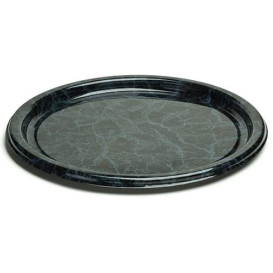 Plastic Plate Round shape Marble Vein 18 cm (25 Units) 