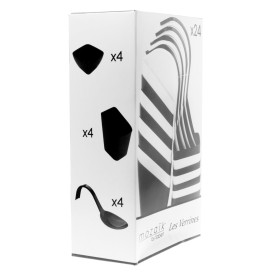 Tasting Dishes Kit PS White and Black 24 Pieces (12 Kits)