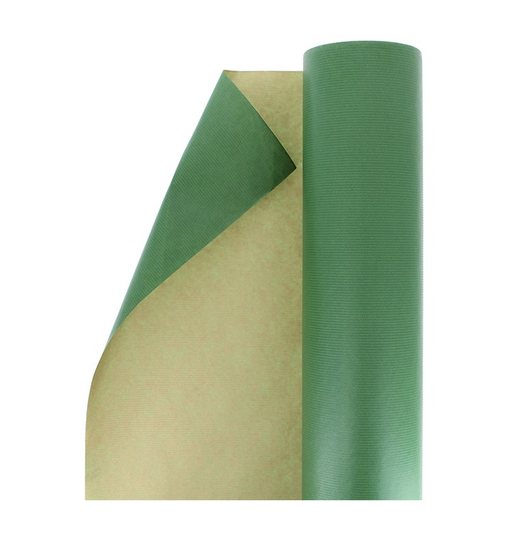 Paper Roll of Gift Wrap Kraft Green 100m (1 Unit)