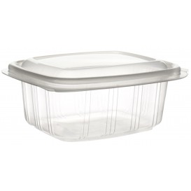Plastic Hinged Deli Container Microwavable PP High Dome Lid 250ml (50 Units) 