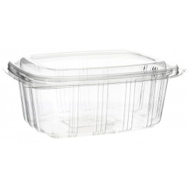 Plastic Hinged Deli Container OPS High Dome Lid 500ml (50 Units) 