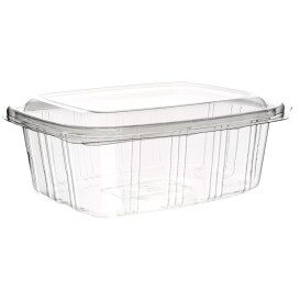 Plastic Hinged Deli Container PET High Dome Lid 1000ml (50 Units) 