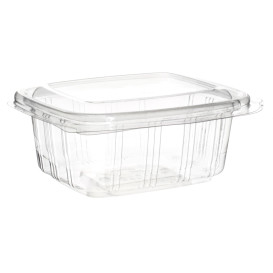 Plastic Hinged Deli Container PET High Dome Lid 250ml (50 Units) 