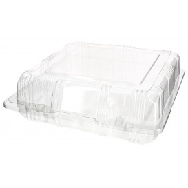 Plastic Hinged Bakery Container PET18x18x6cm (20 Units) 