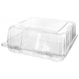 Plastic Hinged Bakery Container PET 18x18x8cm (20 Units) 