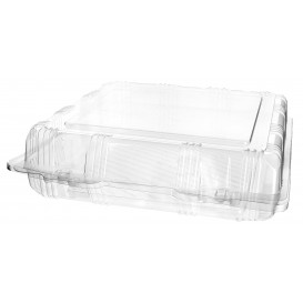 Plastic Hinged Bakery Container PET 22x22x6cm (20 Units) 