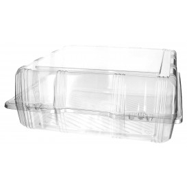 Plastic Hinged Bakery Container PET 25x25x10cm (220 Units)