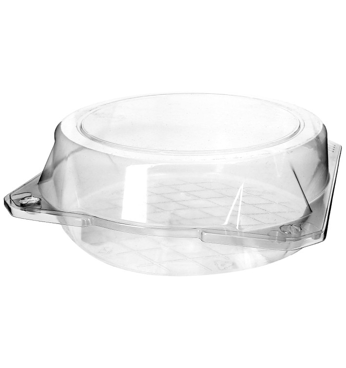 Plastic Hinged Bakery Container PET Ø20x8cm (115 Units) Plastic Hinged Bakery Container PET Ø20x8cm (115 Units)