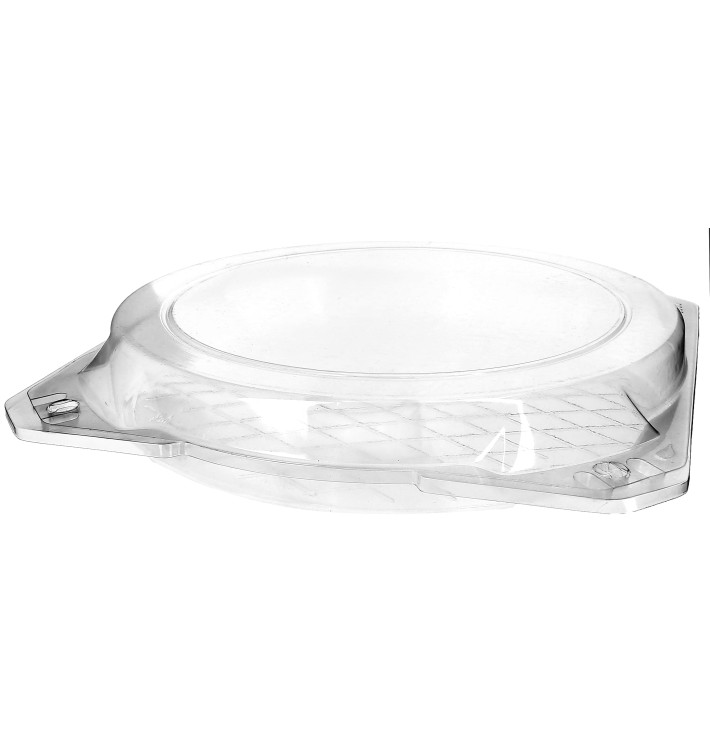 Plastic Hinged Bakery Container PET Ø27x5cm (25 Units) Plastic Hinged Bakery Container PET Ø27x5cm (25 Units)
