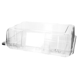 Plastic Hinged Bakery Container PET 25x17x8cm (220 Units)